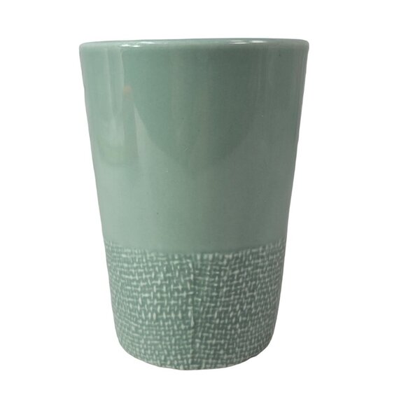 Starbucks Tall Texture Basketweave Mug Green 14oz Bottom Coffee Tea Ceramic 2006 - Picture 4 of 10